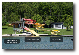 Water slides and spring boards at Lake Sonnensee